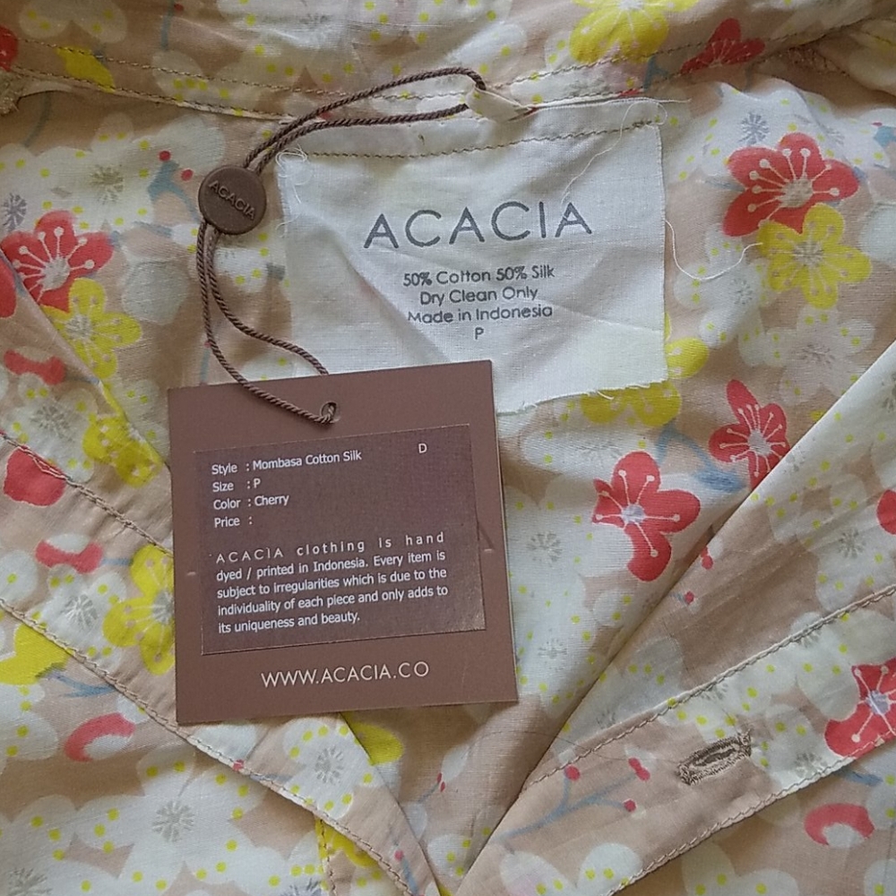 New acacia Mombasa shirt cherry blossom dress P XS - Picture 8 of 16